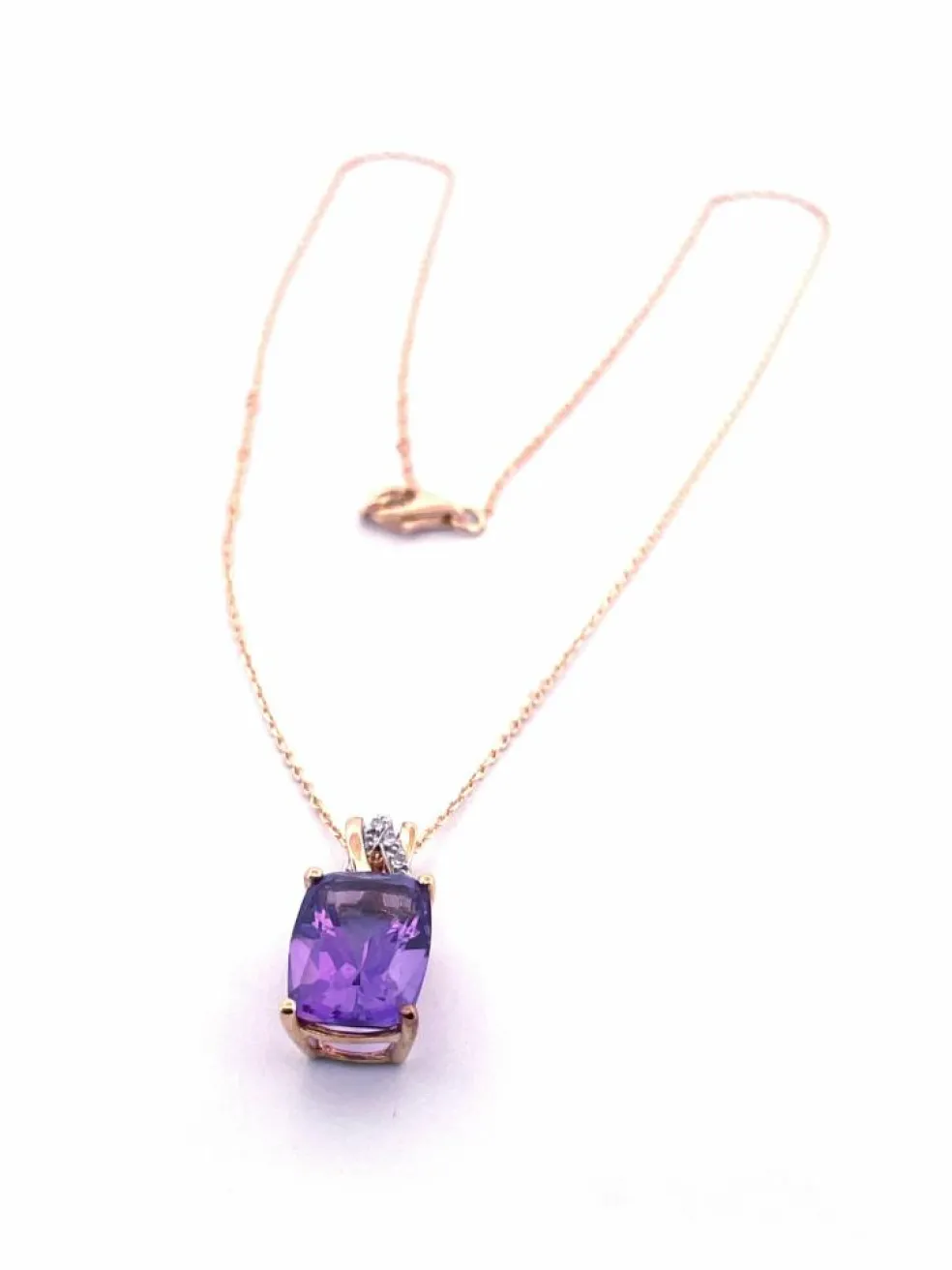 Collier/Pendentif Améthyste Diamants