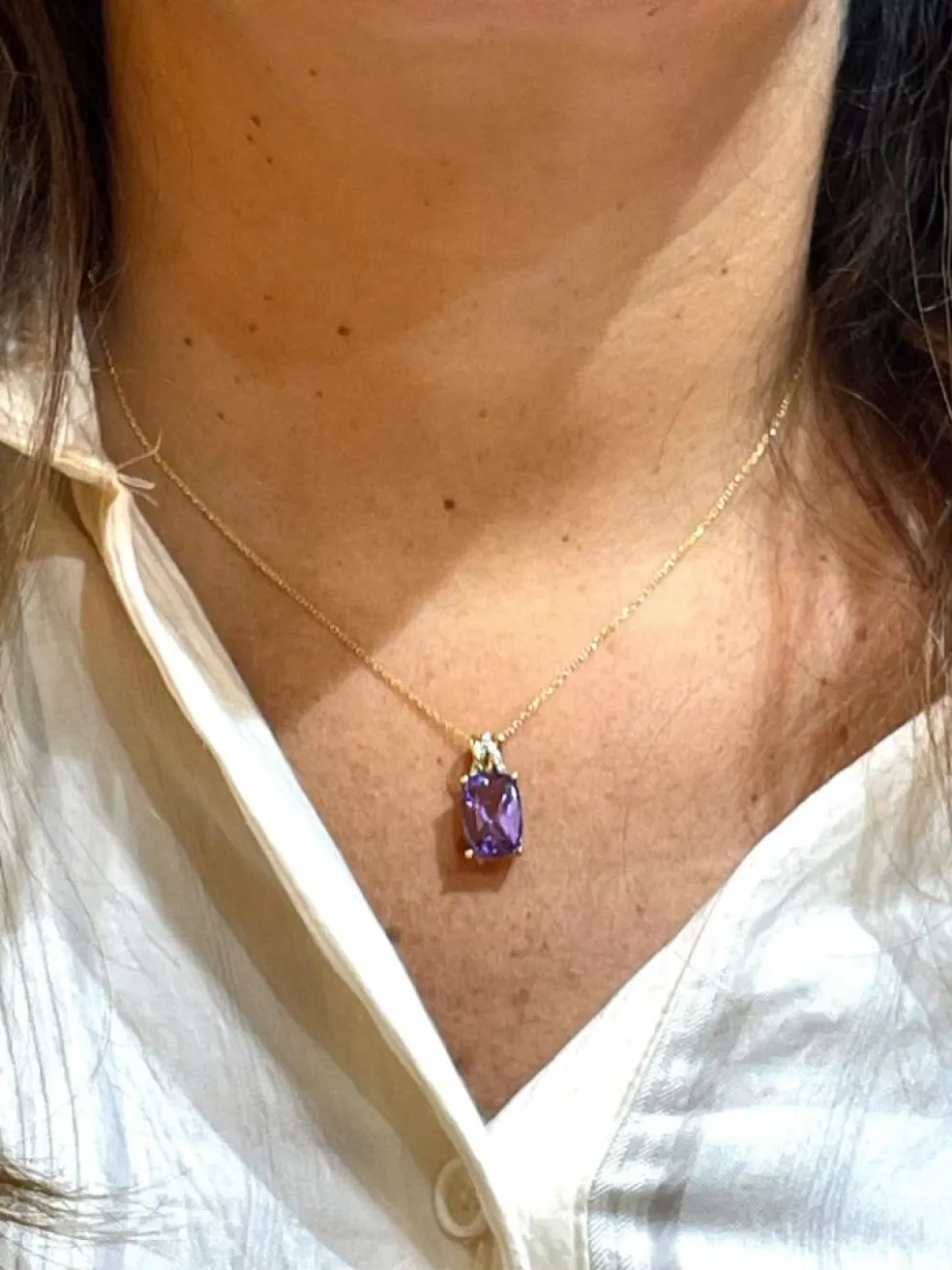 Collier/Pendentif Améthyste Diamants