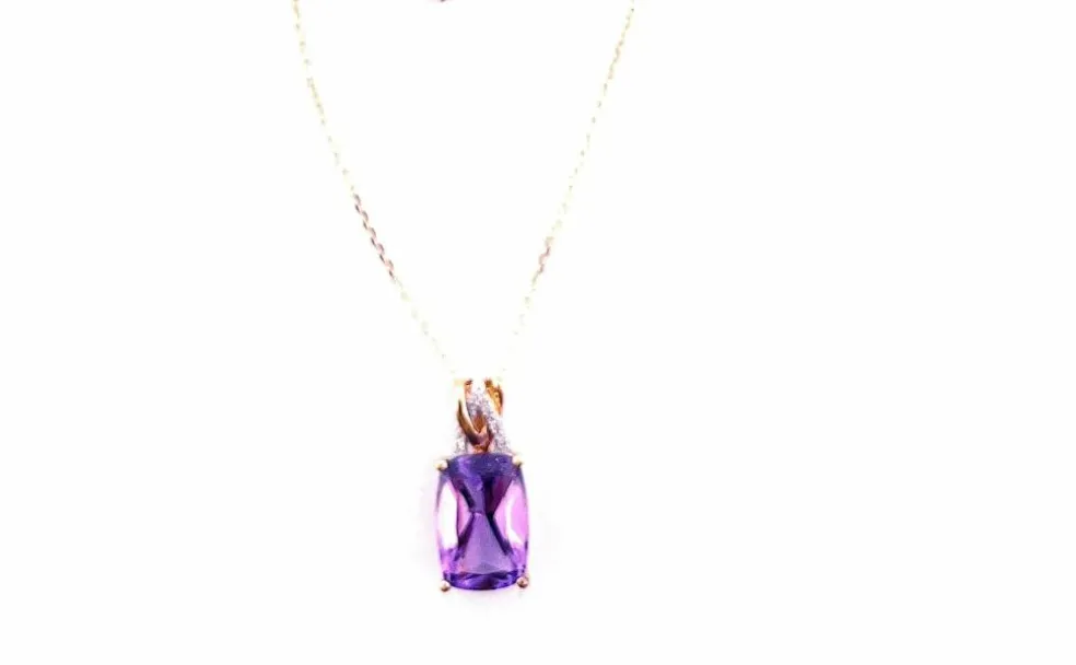 Collier/Pendentif Améthyste Diamants
