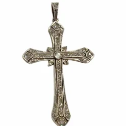 Croix Art Déco 1920-1925 en or et platine, diamants