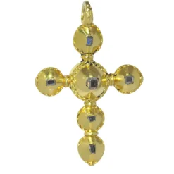 Croix baroque diamants taillés en rose