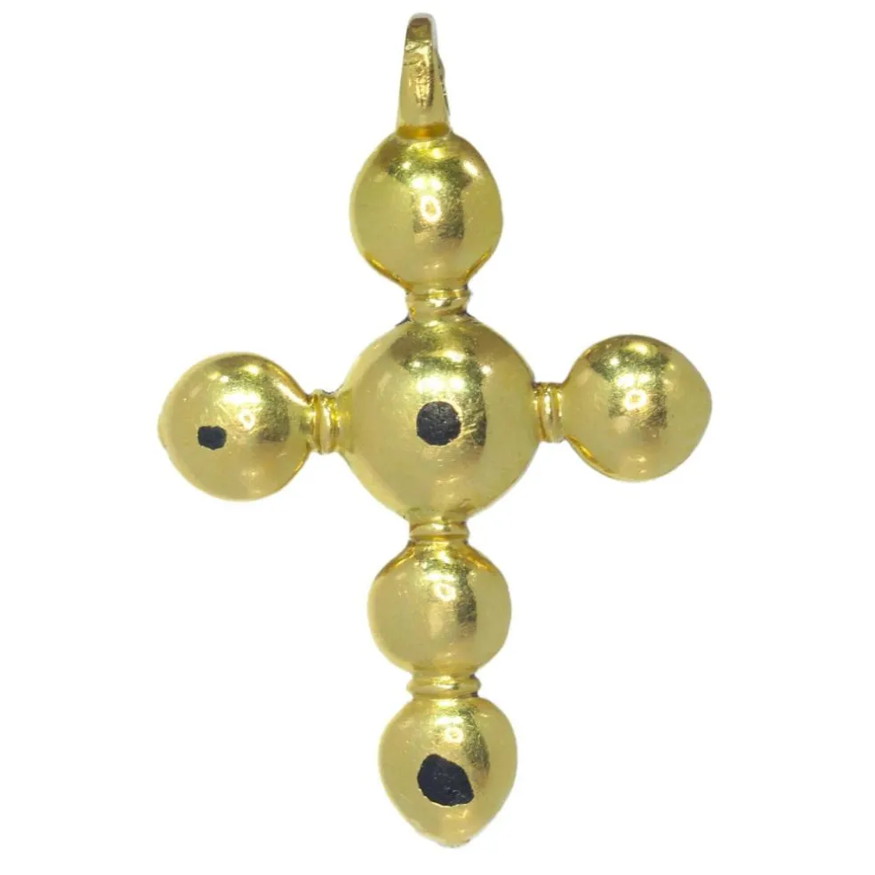 Croix baroque diamants taillés en rose