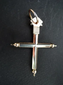 Croix Bâton ancienne Or Rose