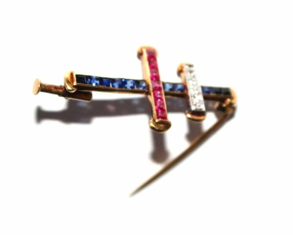 Croix De Lorraine Rubis Saphirs Diamants