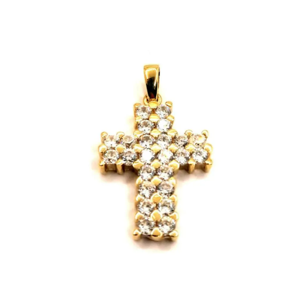 CROIX DIAMANTS OR JAUNE