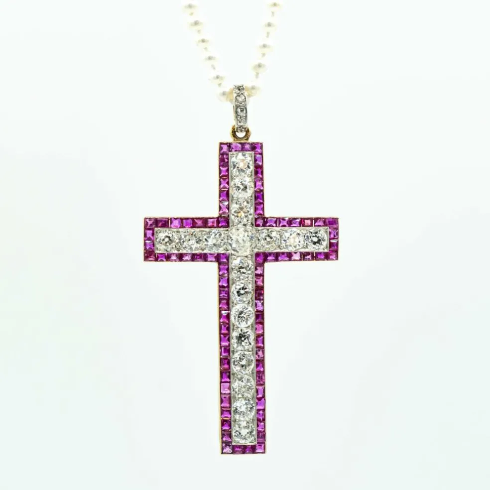 Croix Diamants Rubis