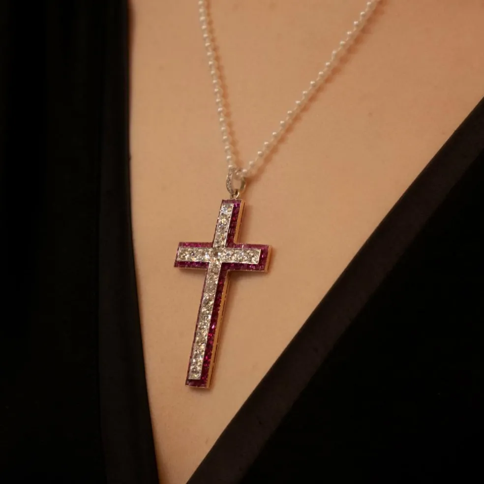 Croix Diamants Rubis