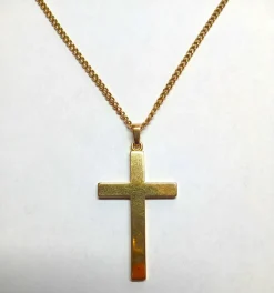 Croix et sa chaîne en or jaune 18 carats