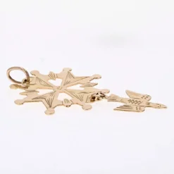 Croix huguenote or jaune