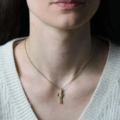 Croix or jaune diamants d'occasion