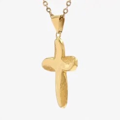 Croix or jaune lisse et mat