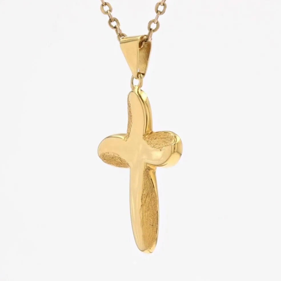 Croix or jaune lisse et mat