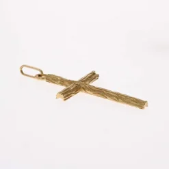 Croix or jaune texturé