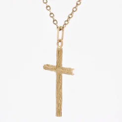 Croix or jaune texturé