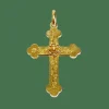 Croix or rose et perles