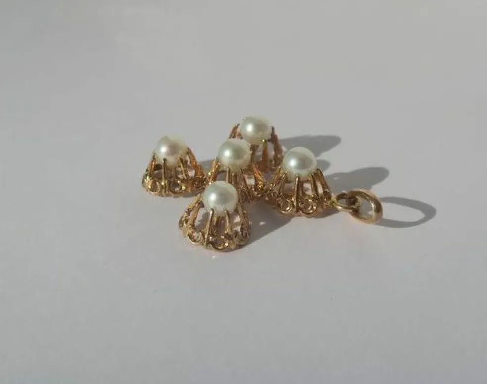 Croix or rose perles XIXe