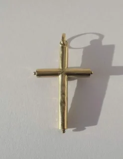 Croix pendentif ancien régional grenat or rose
