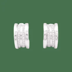 Créoles Bulagri "B.Zero1" or blanc, diamants.
