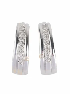 Créoles en diamants sur or gris