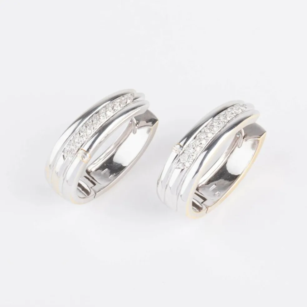 Créoles en diamants sur or gris