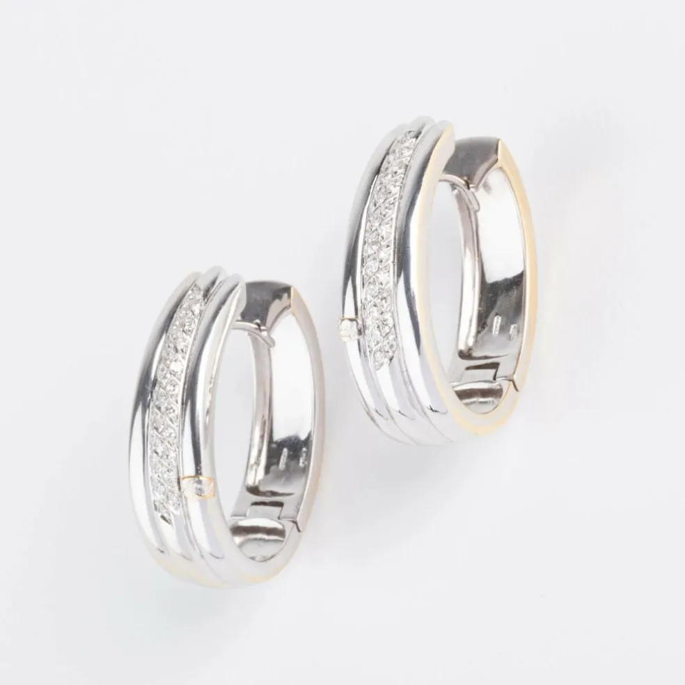 Créoles en diamants sur or gris