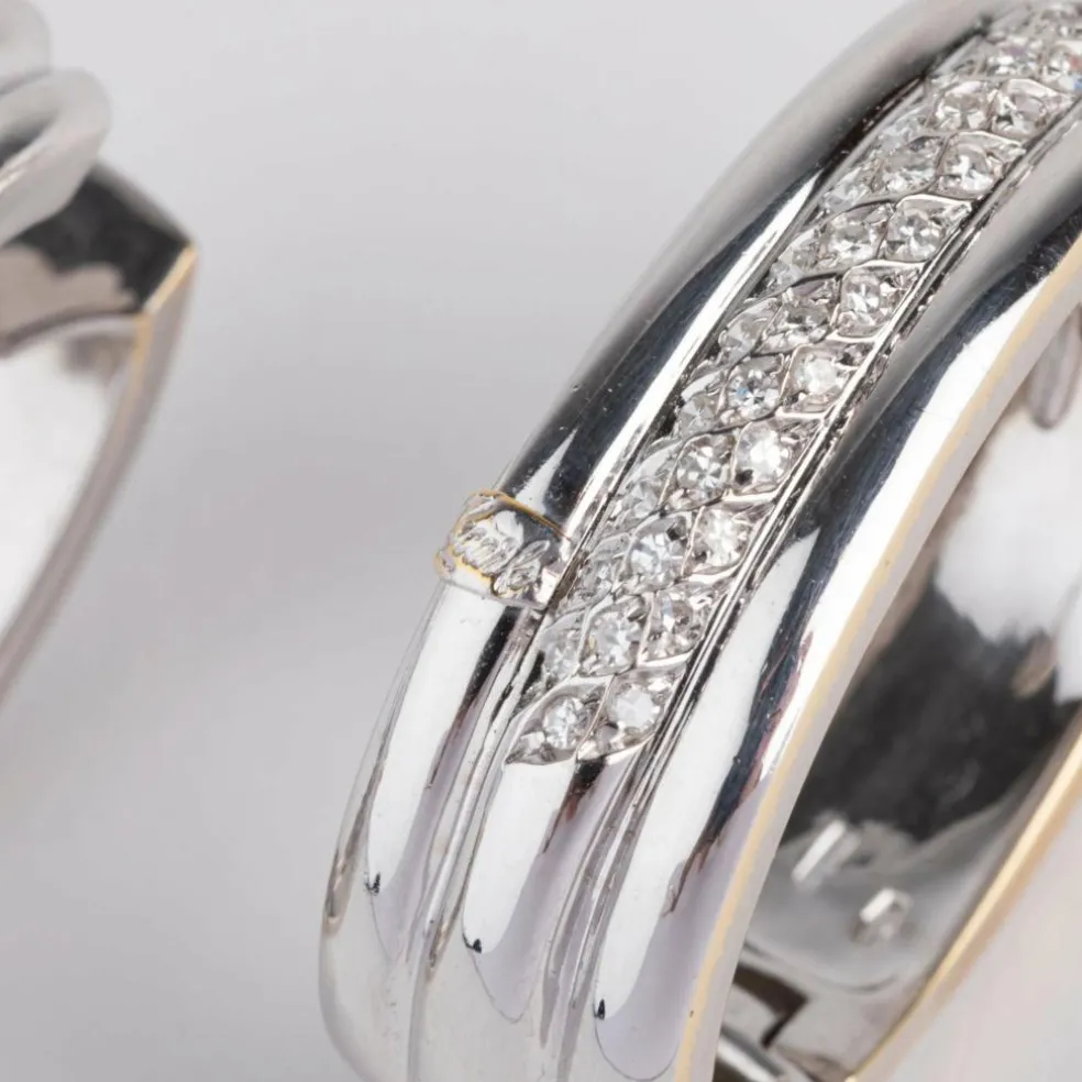 Créoles en diamants sur or gris