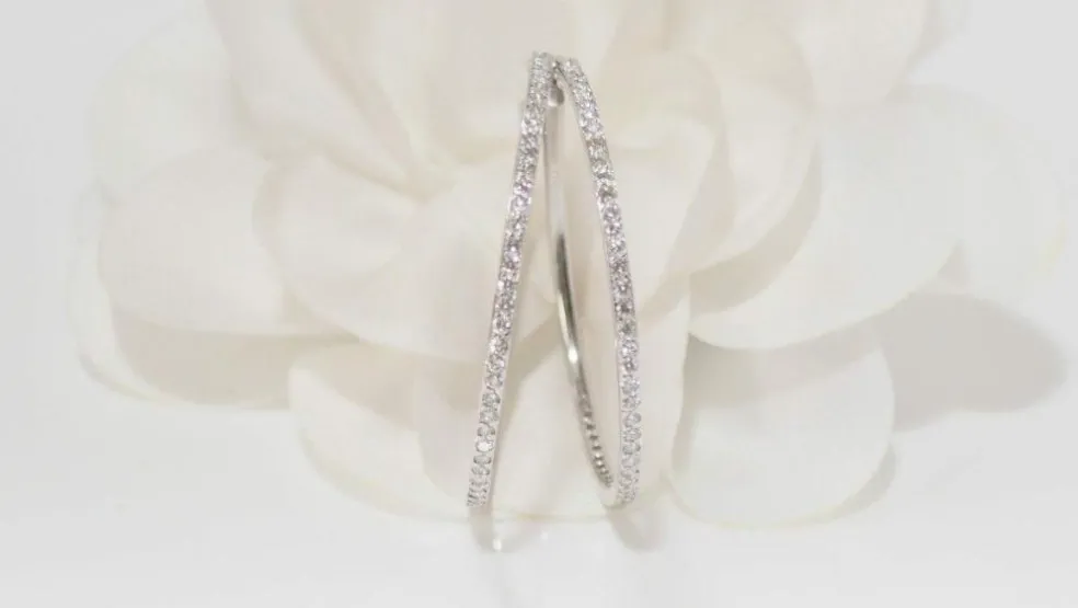 Créoles En Or Blanc Et Diamants