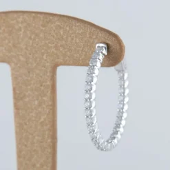 Créoles en or blanc et diamants