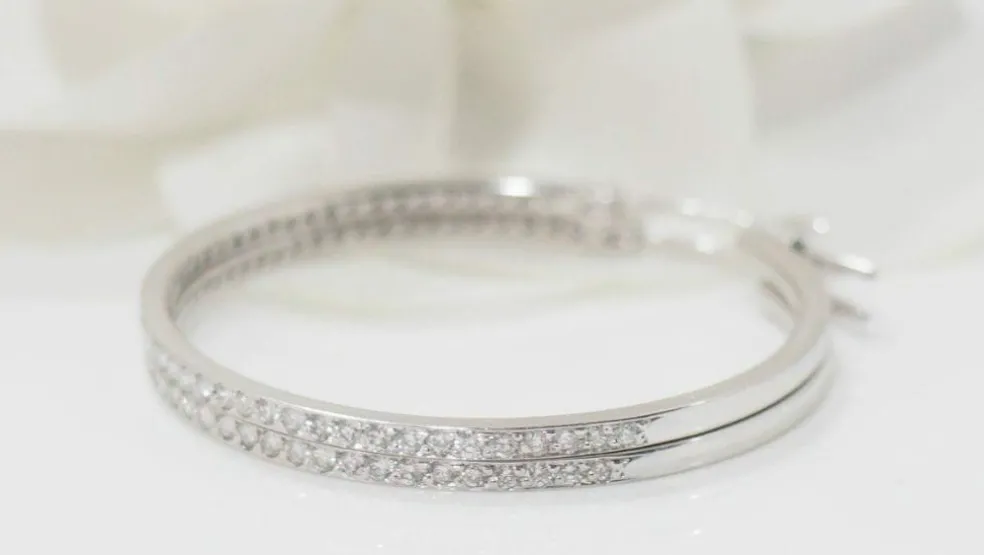 Créoles En Or Blanc Et Diamants