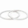 Créoles en or gris, diamants