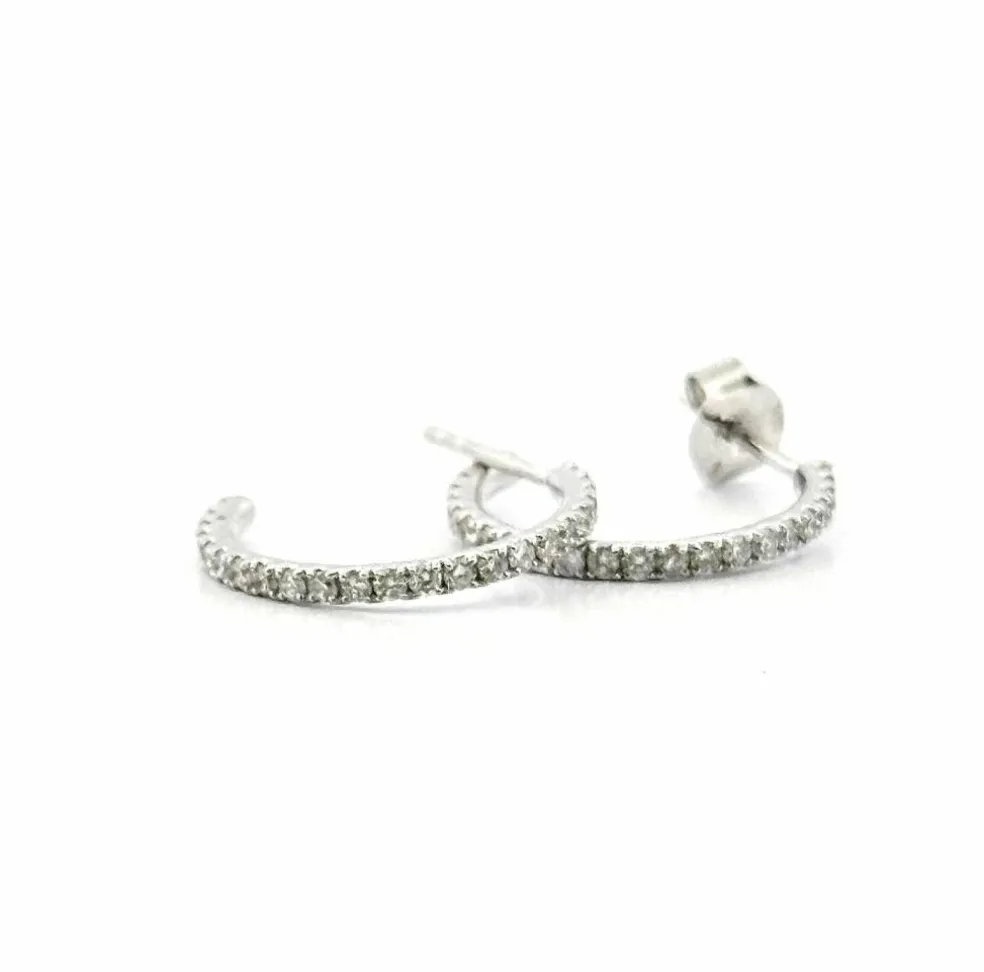 Créoles or blanc 18 carats et diamants