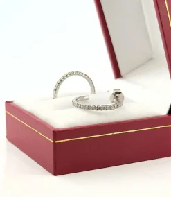 Créoles or blanc 18 carats et diamants