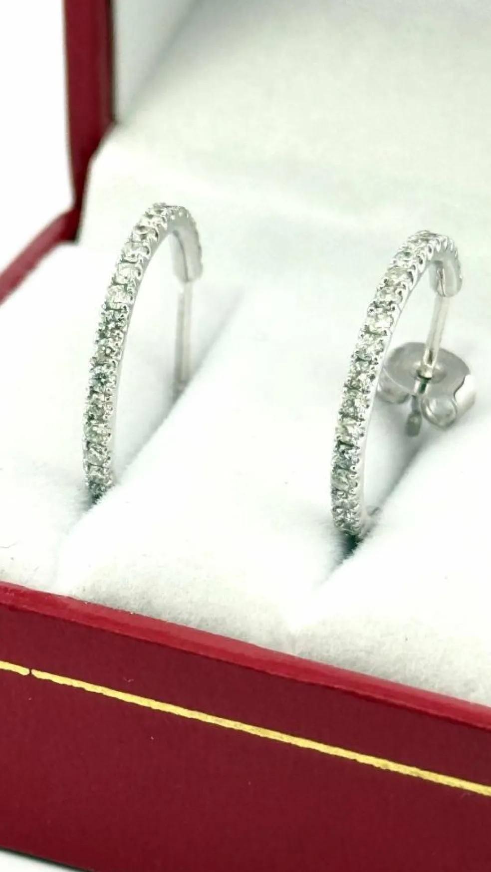 Créoles or blanc 18 carats et diamants