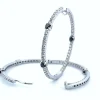 Créoles or blanc diamants blancs et noirs