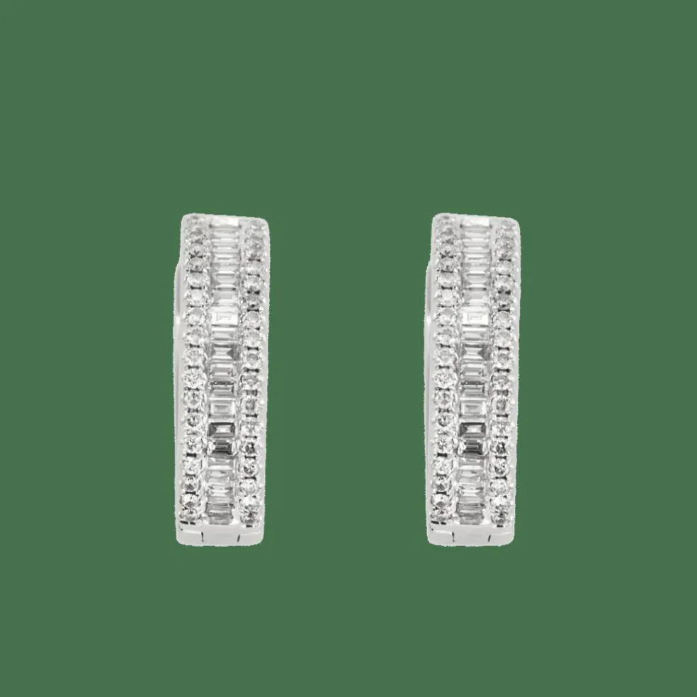 CRÉOLES OR BLANC ET DIAMANTS
