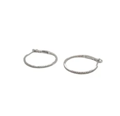 Créoles or blanc serties de diamants
