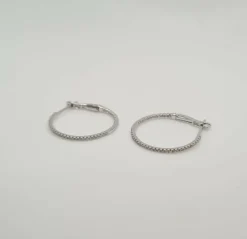 Créoles or blanc serties de diamants