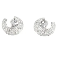 Créoles pavage diamants, en or gris