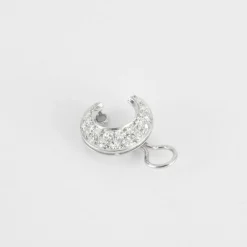 Créoles pavage diamants, en or gris
