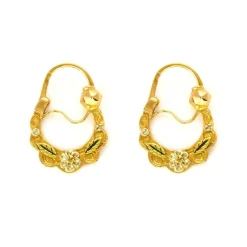 Créoles savoyardes or jaune, blanc et vert