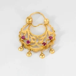 Créoles savoyardes or jaune et rubis