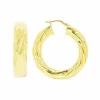 Créoles Torsadées Or Jaune Largeur 8mm Diamètre 25mm