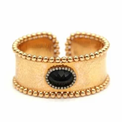 DAMA - Bracelet en or rose et diamants avec onyx