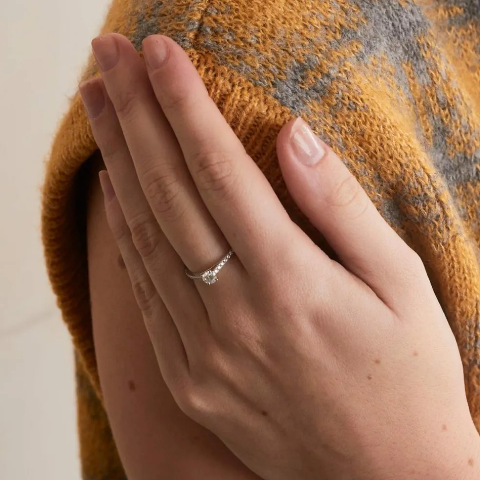 DE BEERS - Bague platine diamants