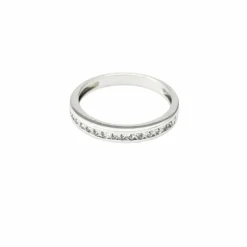 Demi - alliance or blanc et diamants