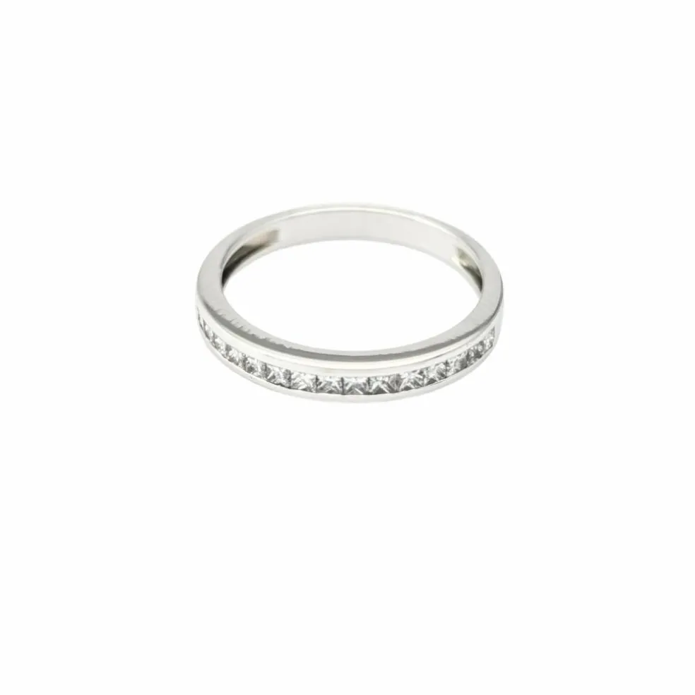 Demi - alliance or blanc et diamants