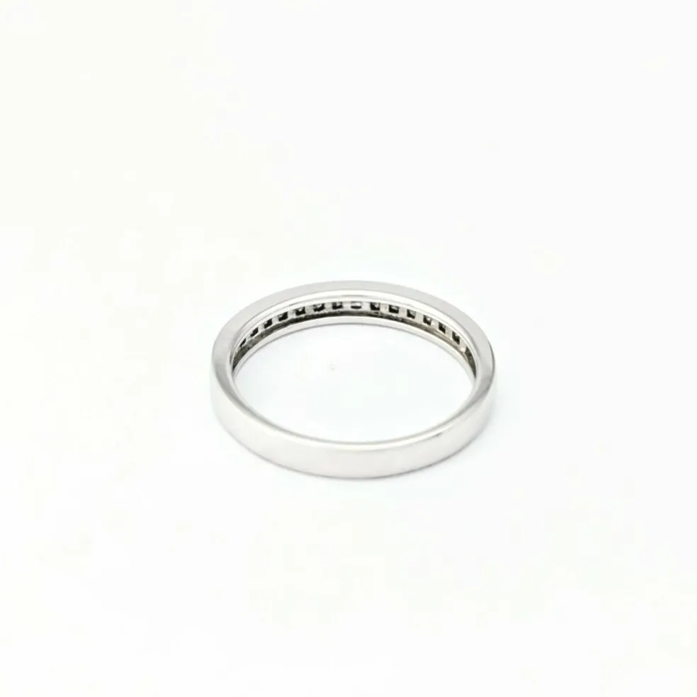Demi - alliance or blanc et diamants