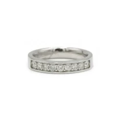 Demi alliance - Or blanc et diamants