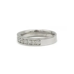 Demi alliance - Or blanc et diamants
