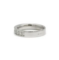 Demi alliance - Or blanc et diamants